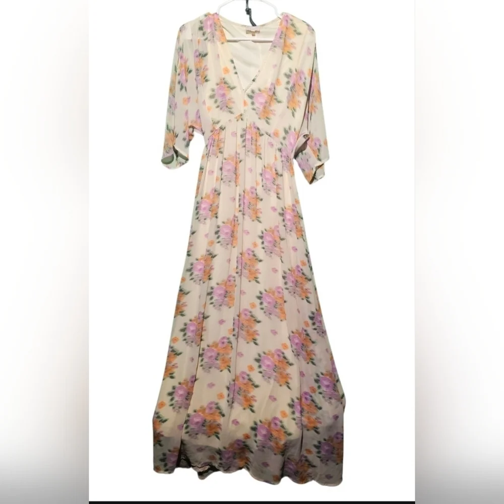 Entro EUC Size Small Floral V-Neck Dress 19 PTP